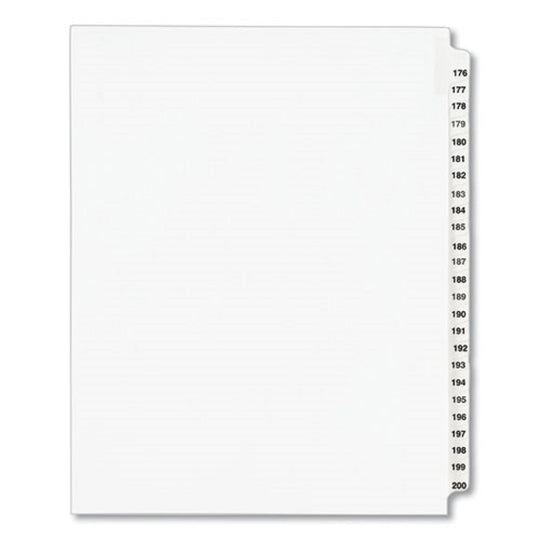 PREPRINTED LEGAL EXHIBIT SIDE TAB INDEX DIVIDERS, AVERY STYLE - WHITE