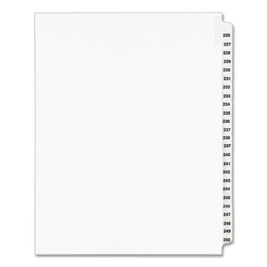 PREPRINTED LEGAL EXHIBIT SIDE TAB INDEX DIVIDERS, AVERY STYLE - WHITE