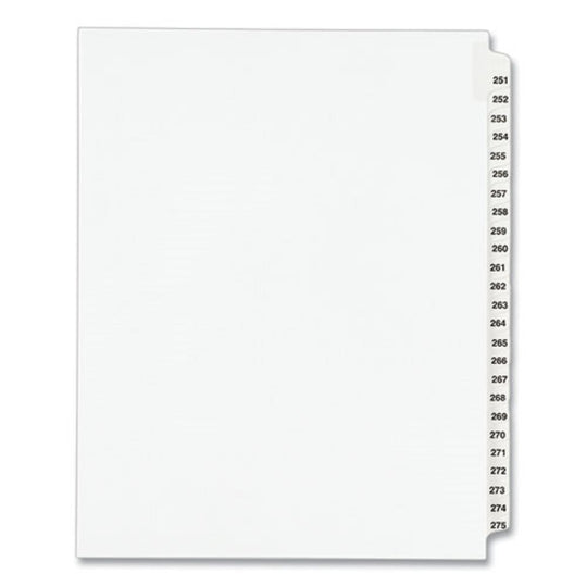 PREPRINTED LEGAL EXHIBIT SIDE TAB INDEX DIVIDERS, AVERY STYLE - WHITE