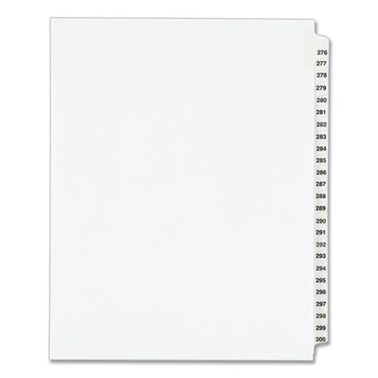 PREPRINTED LEGAL EXHIBIT SIDE TAB INDEX DIVIDERS, AVERY STYLE - WHITE