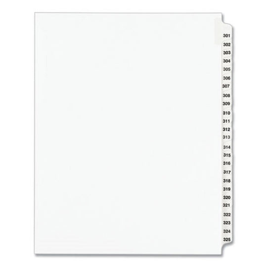 PREPRINTED LEGAL EXHIBIT SIDE TAB INDEX DIVIDERS, AVERY STYLE - WHITE