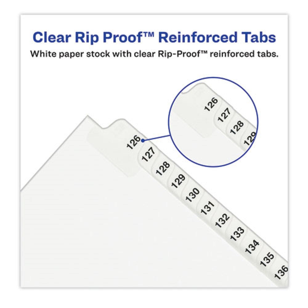 PREPRINTED LEGAL EXHIBIT SIDE TAB INDEX DIVIDERS, AVERY STYLE - WHITE