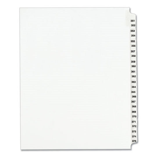 PREPRINTED LEGAL EXHIBIT SIDE TAB INDEX DIVIDERS, AVERY STYLE, 25 TAB - WHITE