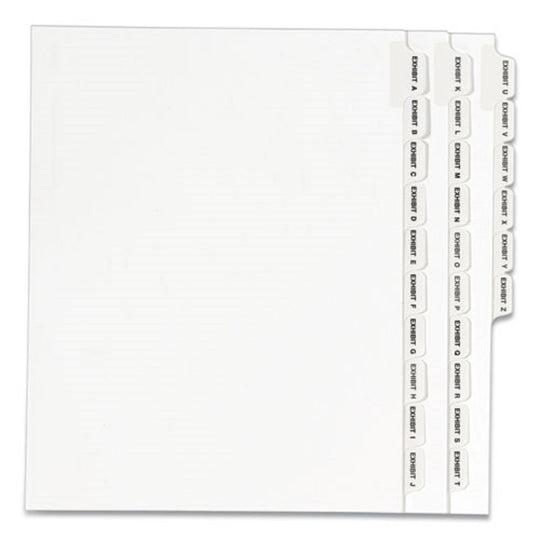 PREPRINTED LEGAL EXHIBIT SIDE TAB INDEX DIVIDERS AVERY STYLE - WHITE