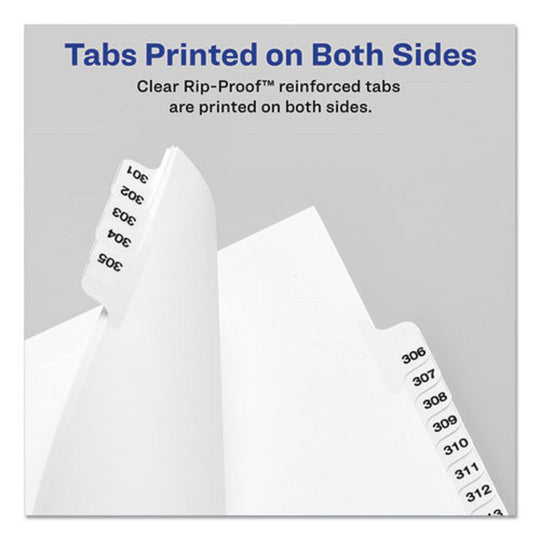 PREPRINTED LEGAL EXHIBIT SIDE TAB INDEX DIVIDERS - AVERY STYLE - WHITE