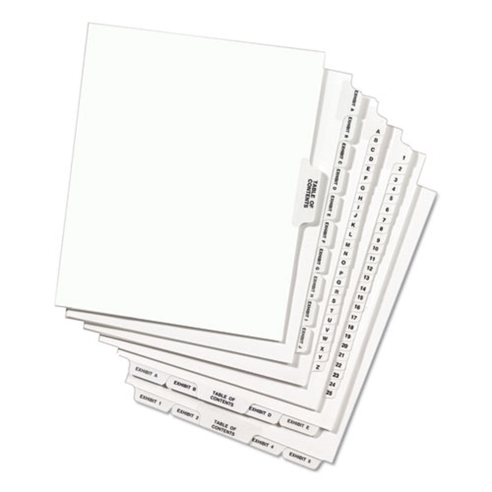 PREPRINTED LEGAL EXHIBIT SIDE TAB INDEX DIVIDERS - AVERY STYLE - WHITE