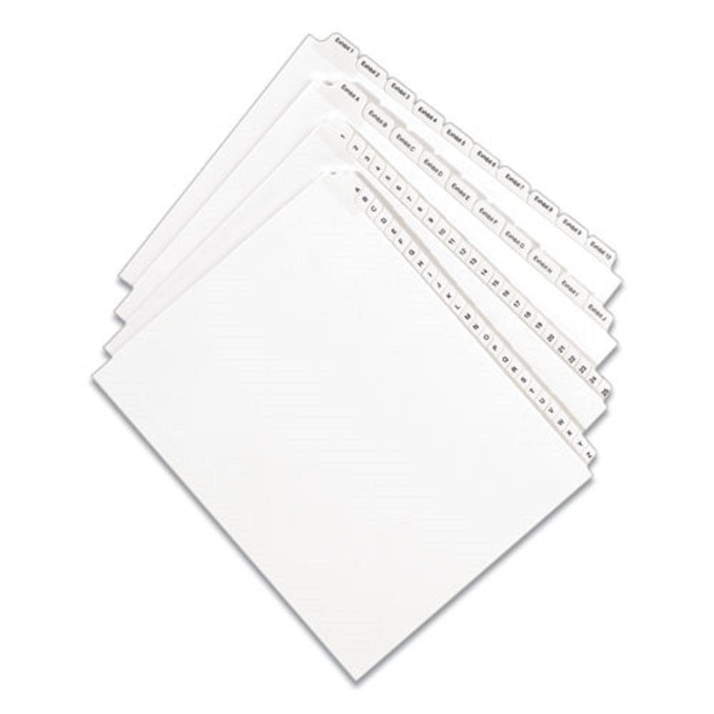 PREPRINTED LEGAL EXHIBIT SIDE TAB INDEX DIVIDERS - ALLSTATE STYLE - WHITE