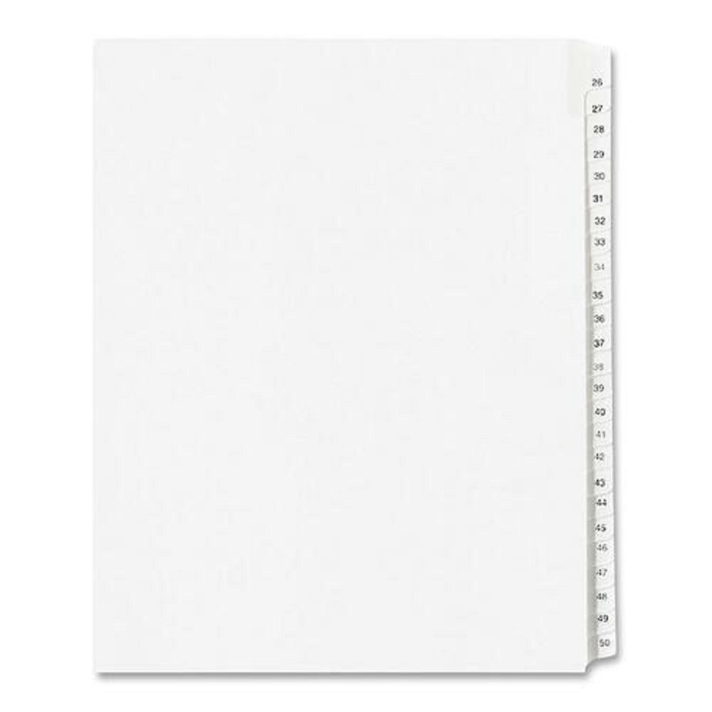 PREPRINTED LEGAL EXHIBIT SIDE TAB INDEX DIVIDERS, ALLSTATE STYLE - WHITE