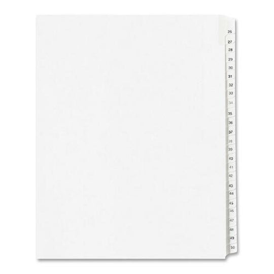 PREPRINTED LEGAL EXHIBIT SIDE TAB INDEX DIVIDERS, ALLSTATE STYLE - WHITE