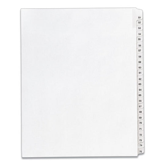 PREPRINTED LEGAL EXHIBIT SIDE TAB INDEX DIVIDERS, ALLSTATE STYLE, 25 TAB - WHITE