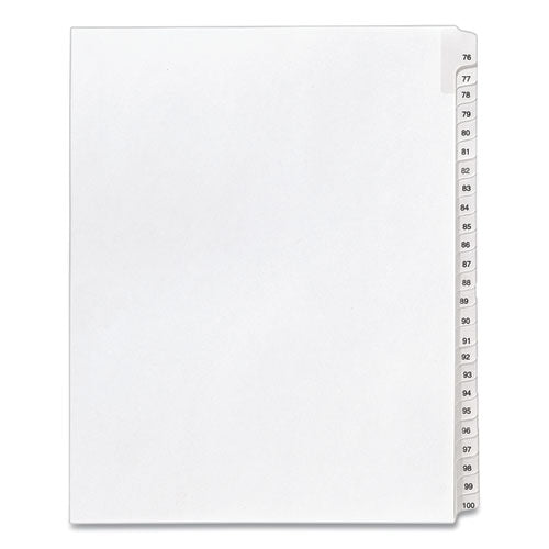 PREPRINTED LEGAL EXHIBIT SIDE TAB INDEX DIVIDERS, ALLSTATE STYLE - WHITE