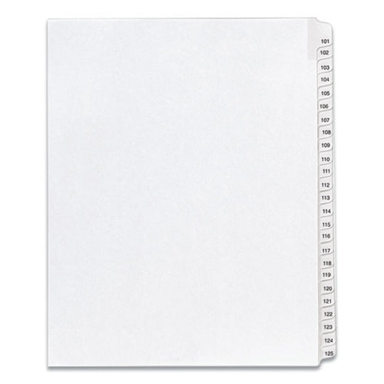 PREPRINTED LEGAL EXHIBIT SIDE TAB INDEX DIVIDERS, ALLSTATE STYLE, 25 TAB - WHITE