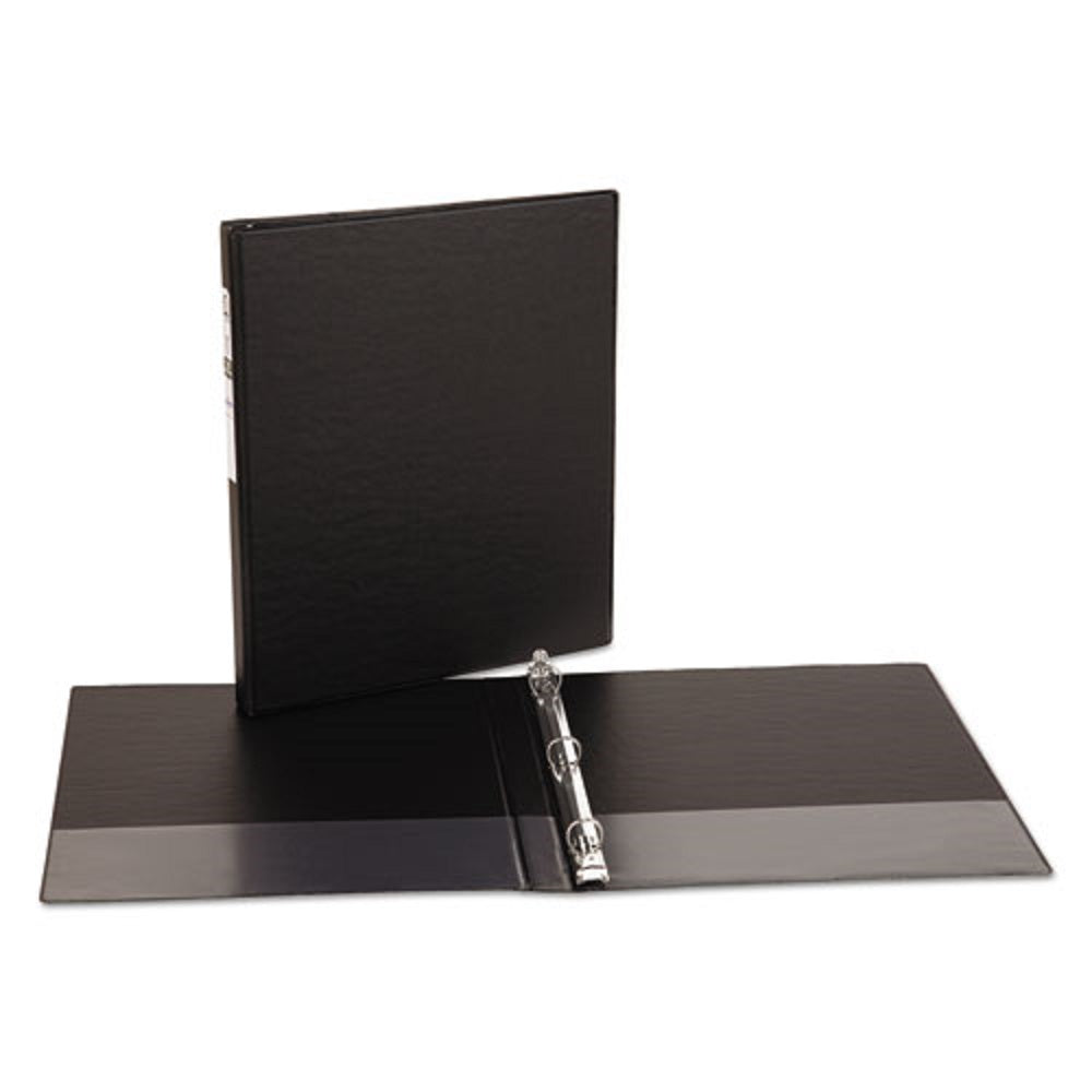 ECONOMY NON-VIEW BINDER W/ ROUND RINGS - BLACK