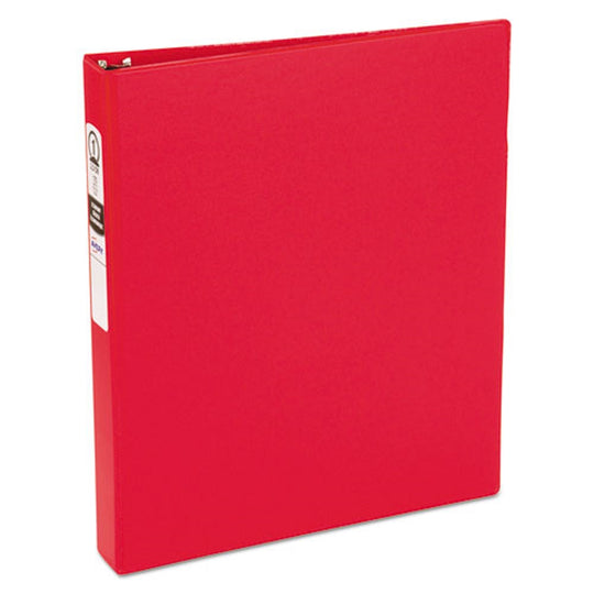 ECONOMY NON-VIEW BINDER W/ ROUND RINGS - RED