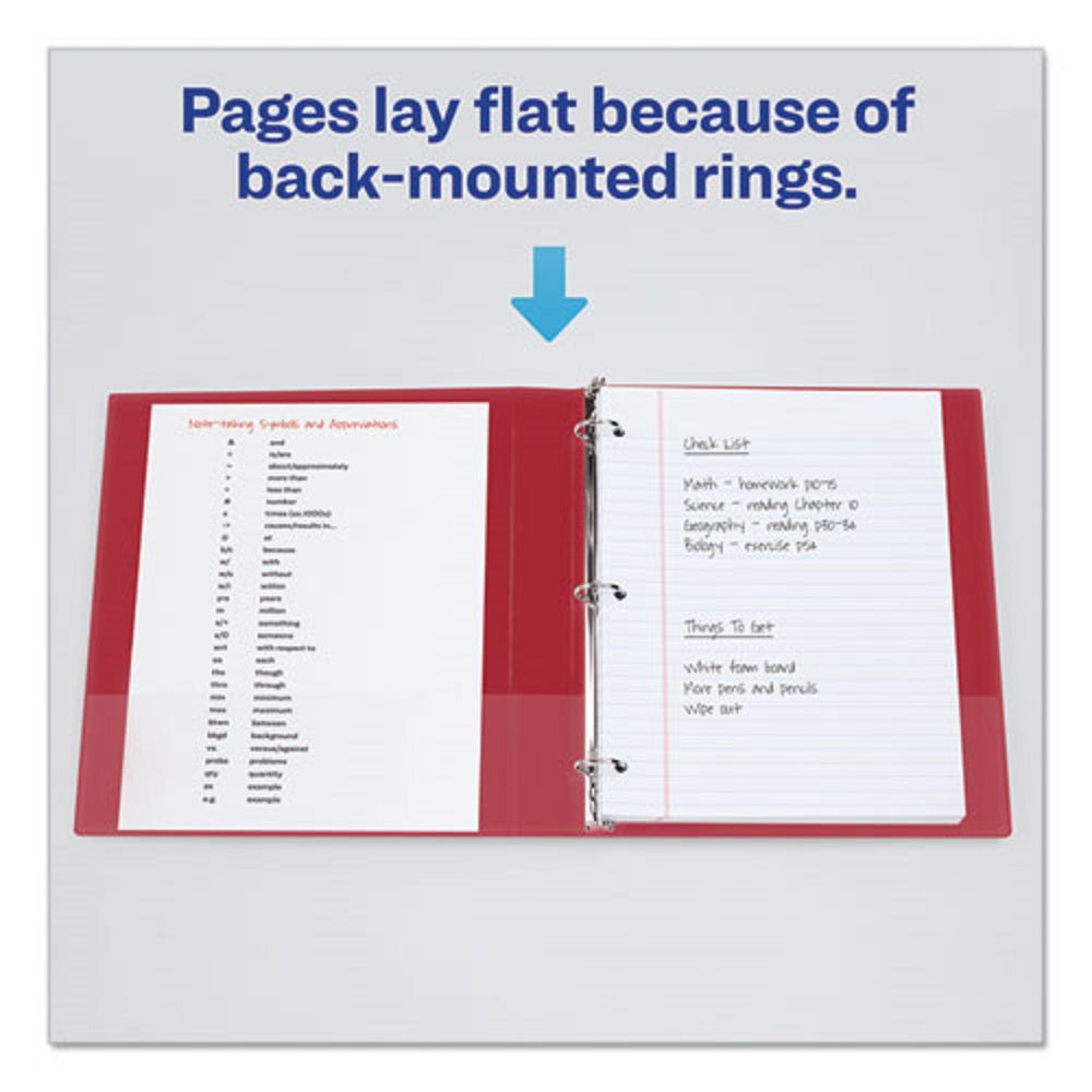 ECONOMY NON-VIEW BINDER W/ ROUND RINGS - RED