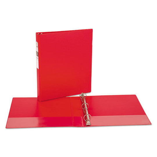 ECONOMY NON-VIEW BINDER W/ ROUND RINGS - RED