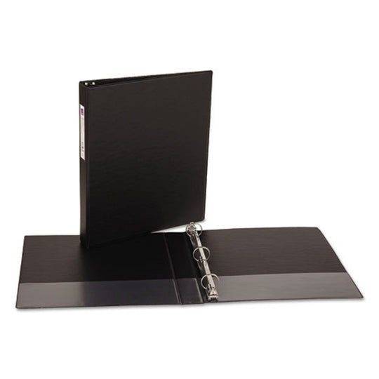 ECONOMY NON-VIEW BINDER W/ ROUND RINGS - BLACK