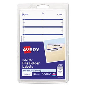 PERMANENT FILE FOLDER LABELS - DARK BLUE