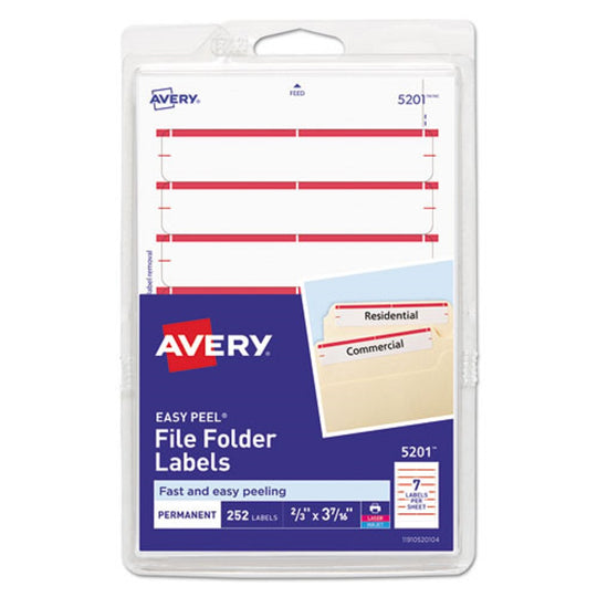 PERMANENT FILE FOLDERS LABELS - WHITE