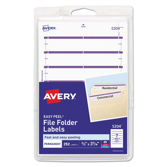 PERMANENT FILE FOLDER LABELS - WHITE