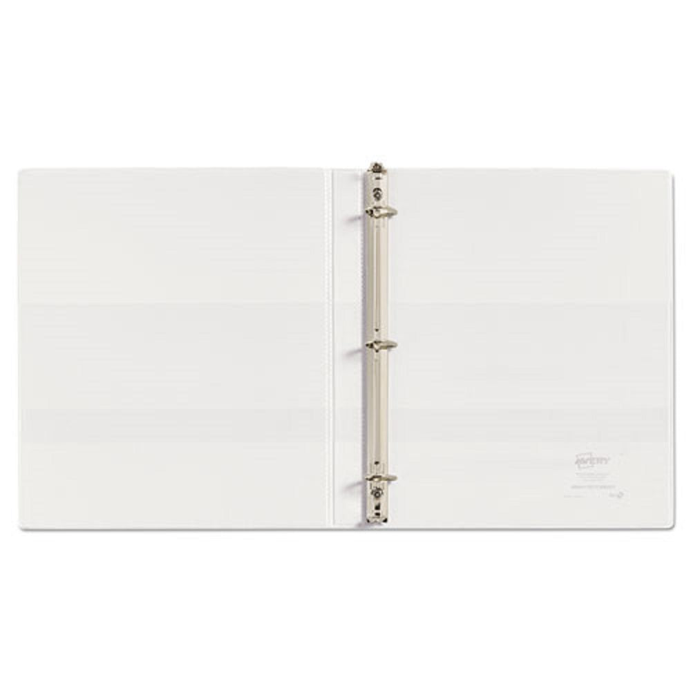 HEAVY-DUTY NON STICK VIEW BINDER W/ DURAHINGE & SLANT RINGS - WHITE