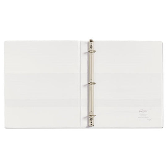 HEAVY-DUTY NON STICK VIEW BINDER W/ DURAHINGE & SLANT RINGS - WHITE