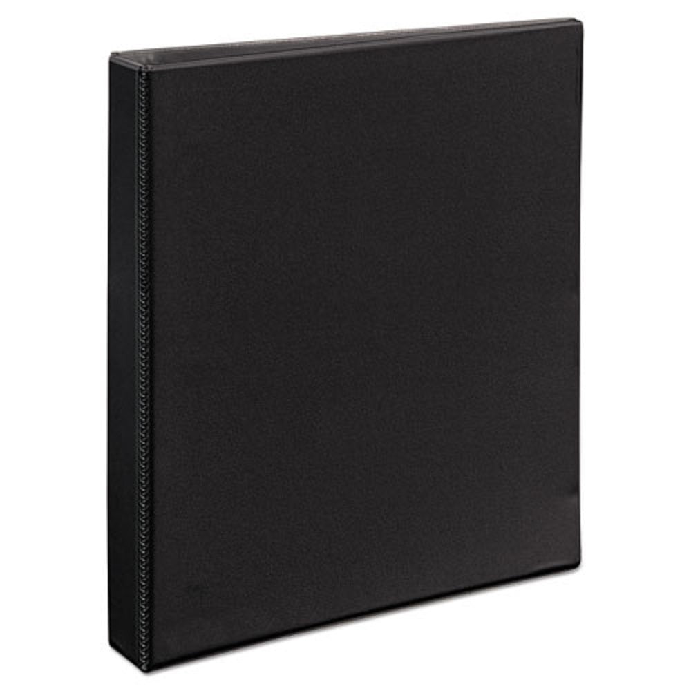 HEAVY DUTY NON-STICK VIEW BINDER W/ DURAHINGE & SLANT RINGS - BLACK