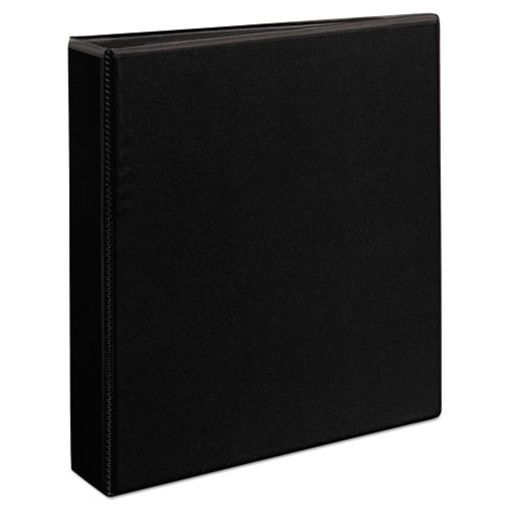 HEAVY-DUTY NON-STICK VIEW BINDER W/ DURAHINGE & SLANT RINGS - BLACK