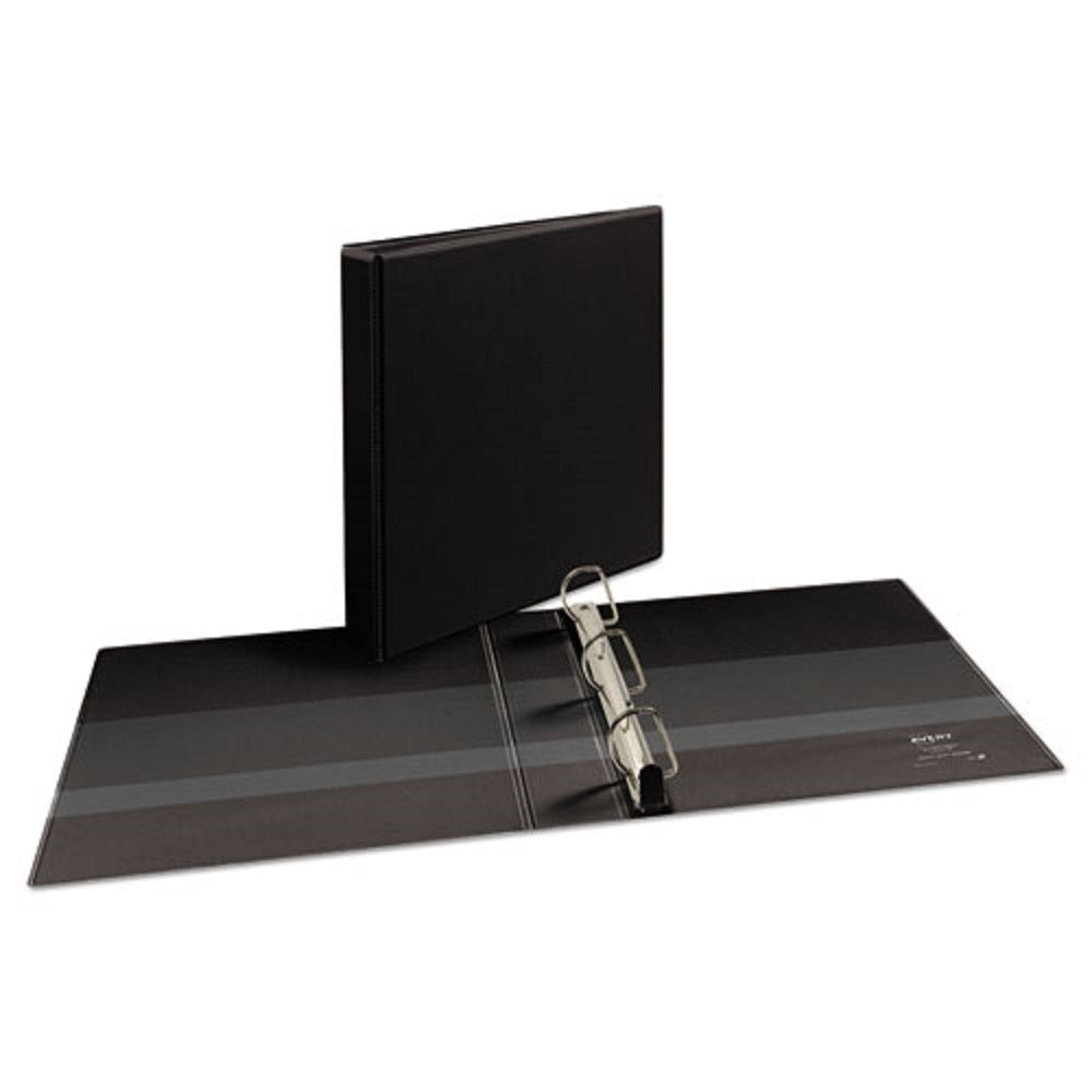 HEAVY-DUTY NON-STICK VIEW BINDER W/ DURAHINGE & SLANT RINGS - BLACK