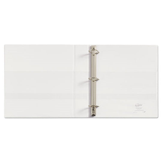 HEAVY-DUTY NON STICK VIEW BINDER W/ DURAHINGE & SLANT RINGS - WHITE