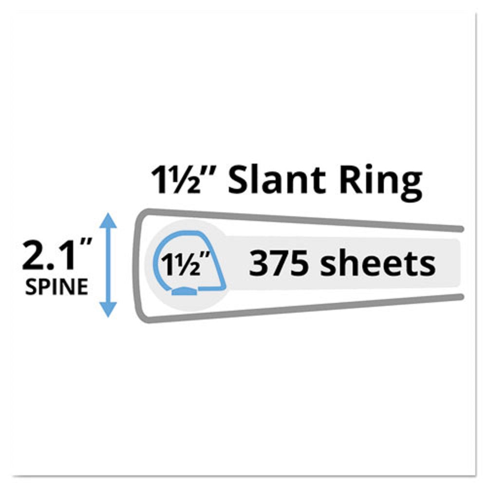 HEAVY-DUTY NON STICK VIEW BINDER W/ DURAHINGE & SLANT RINGS - WHITE