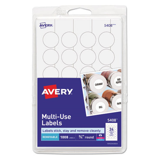 REMOVABLE MULTI-USE LABELS - INKJET/LASER PRINTERS - WHITE