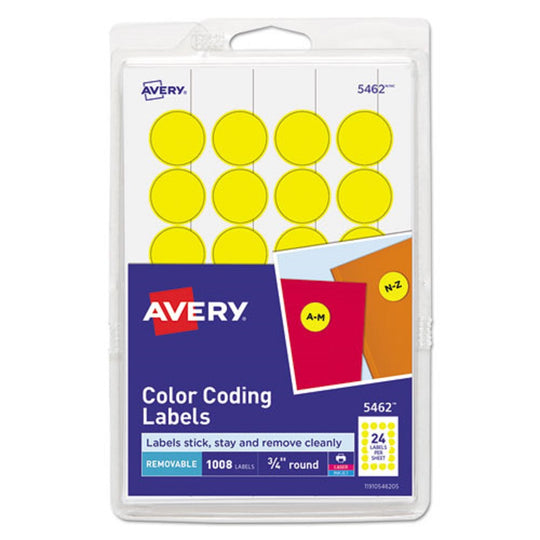 AVERY COLOR CODING LABELS - YELLOW