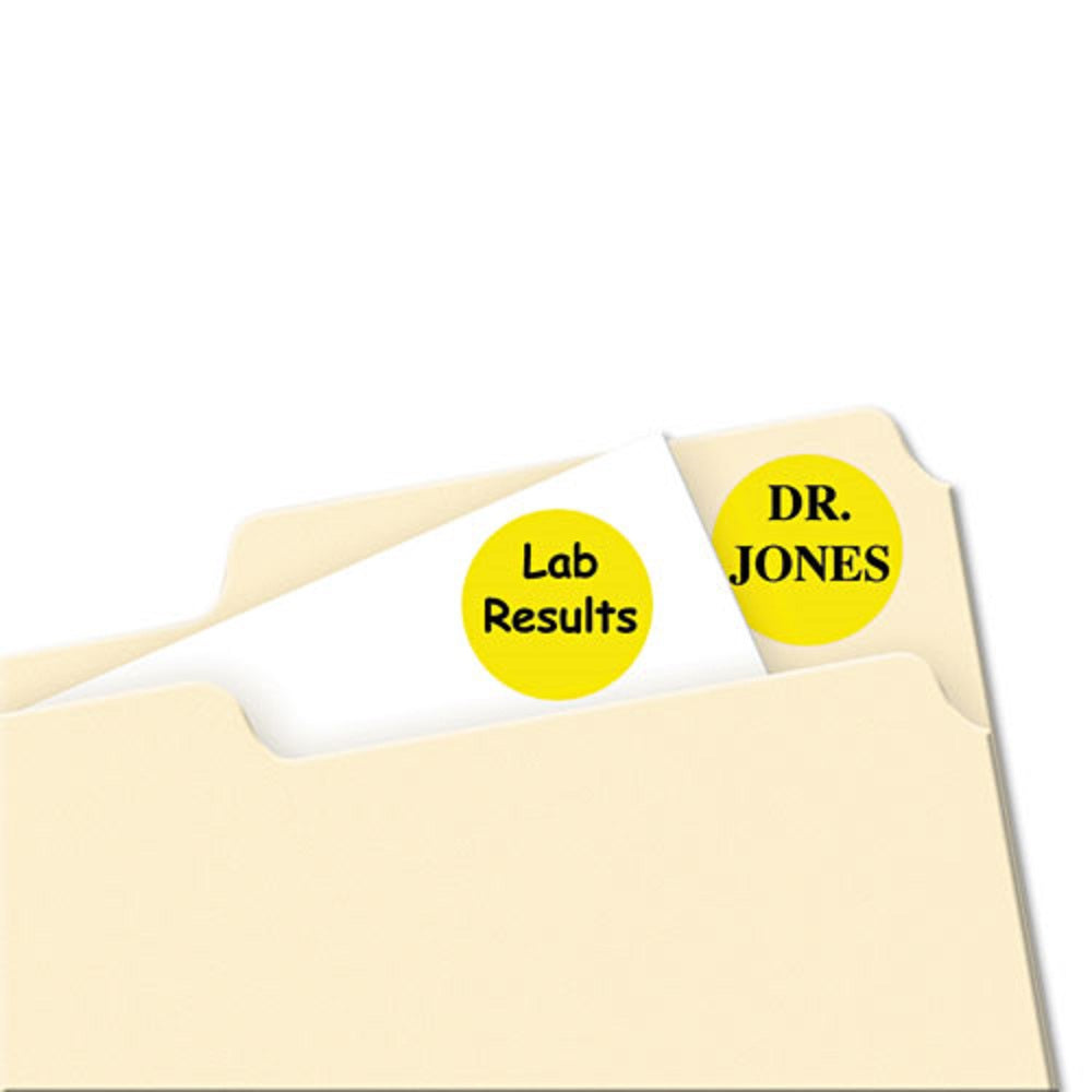 AVERY COLOR CODING LABELS - YELLOW