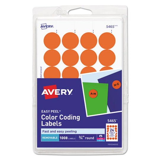 AVERY COLOR CODING LABELS - ORANGE