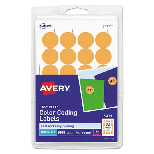 AVERY COLOR CODING LABELS - NEON ORANGE