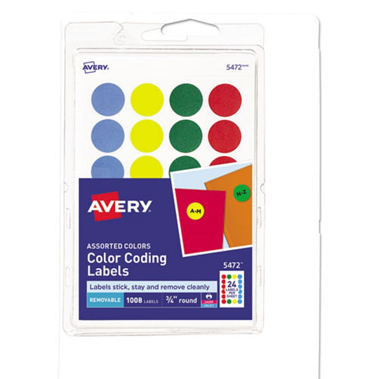 AVERY REMOVABLE PRINT or WRITE COLOR CODING LABELS