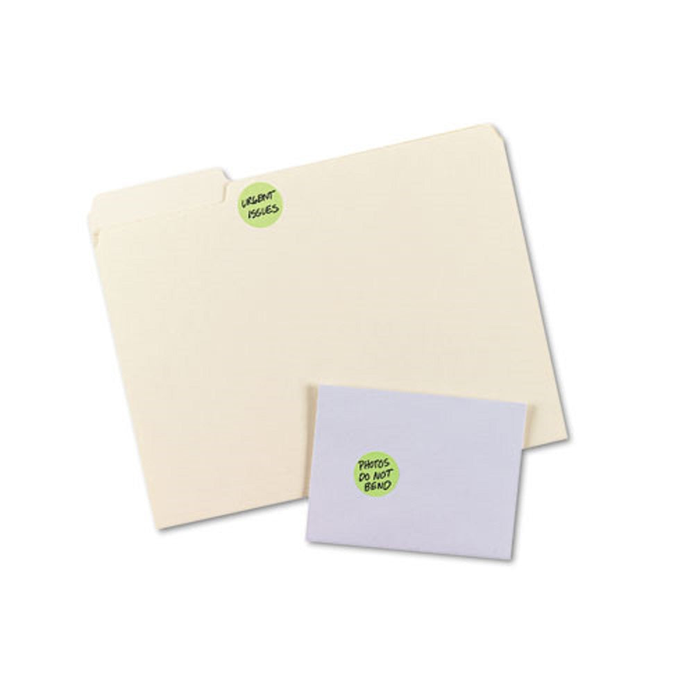 PRINTABLE SELF ADHESIVE REMOVABLE COLOR-CODING LABELS - NEON GREEN