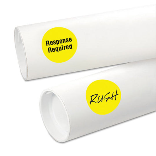 PRINTABLE SELF-ADHESIVE REMOVABLE COLOR-CODING LABELS - NEON YELLOW