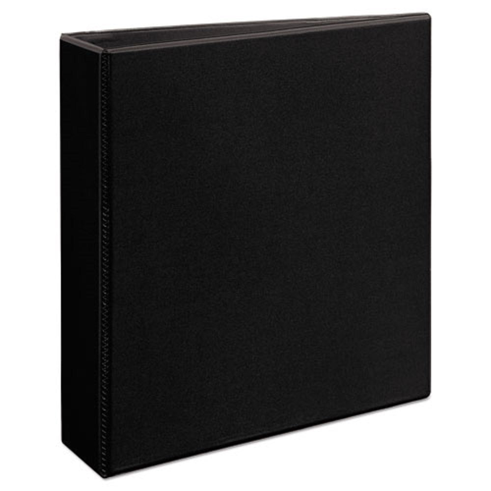 HEAVY-DUTY NON-STICK VIEW BINDER W/ DURAHINGE & SLANT RINGS - BLACK