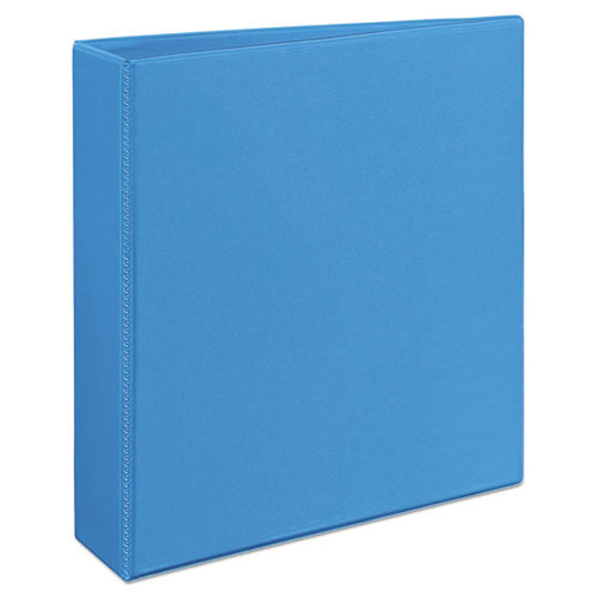 HEAVY-DUTY NON STICK VIEW BINDER W/ DURAHINGE & SLANT RINGS - LIGHT BLUE