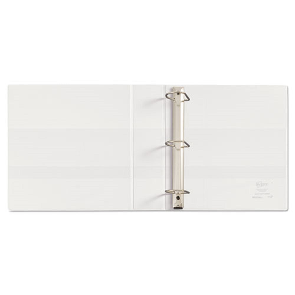 HEAVY-DUTY VNON STICKD VIEW BINDER W/ DURAHINGE & SLANT RINGS - WHITE