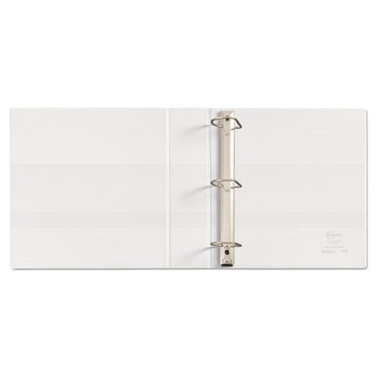 HEAVY-DUTY VNON STICKD VIEW BINDER W/ DURAHINGE & SLANT RINGS - WHITE