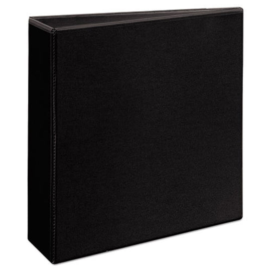 HEAVY-DUTY NON STICK VIEW BINDER W/ DURAHING & SLANT RINGS - BLACK