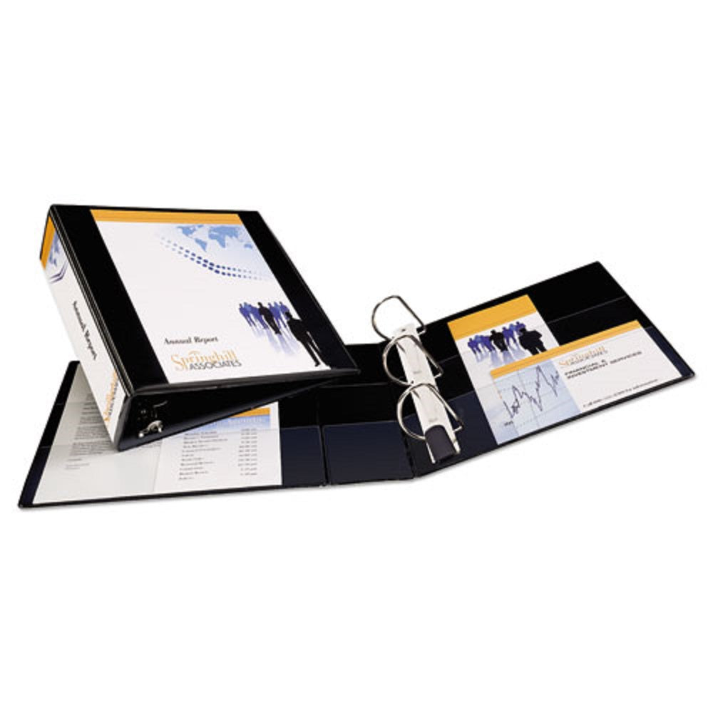 HEAVY-DUTY NON STICK VIEW BINDER W/ DURAHING & SLANT RINGS - BLACK