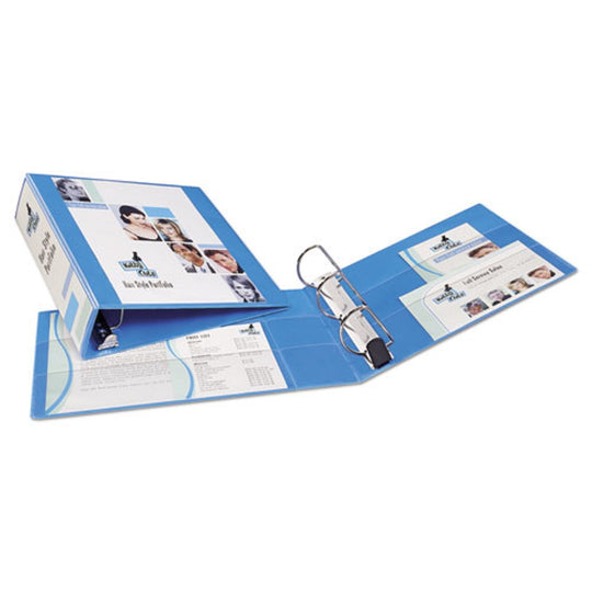 DURABLE NON-STICK VIEW BINDER W/DURAHING & SLANT RINGS - LIGHT BLUE