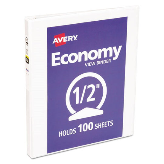 ECONOMY VIEW BINDER W/ ROUND RINGS - WHITE