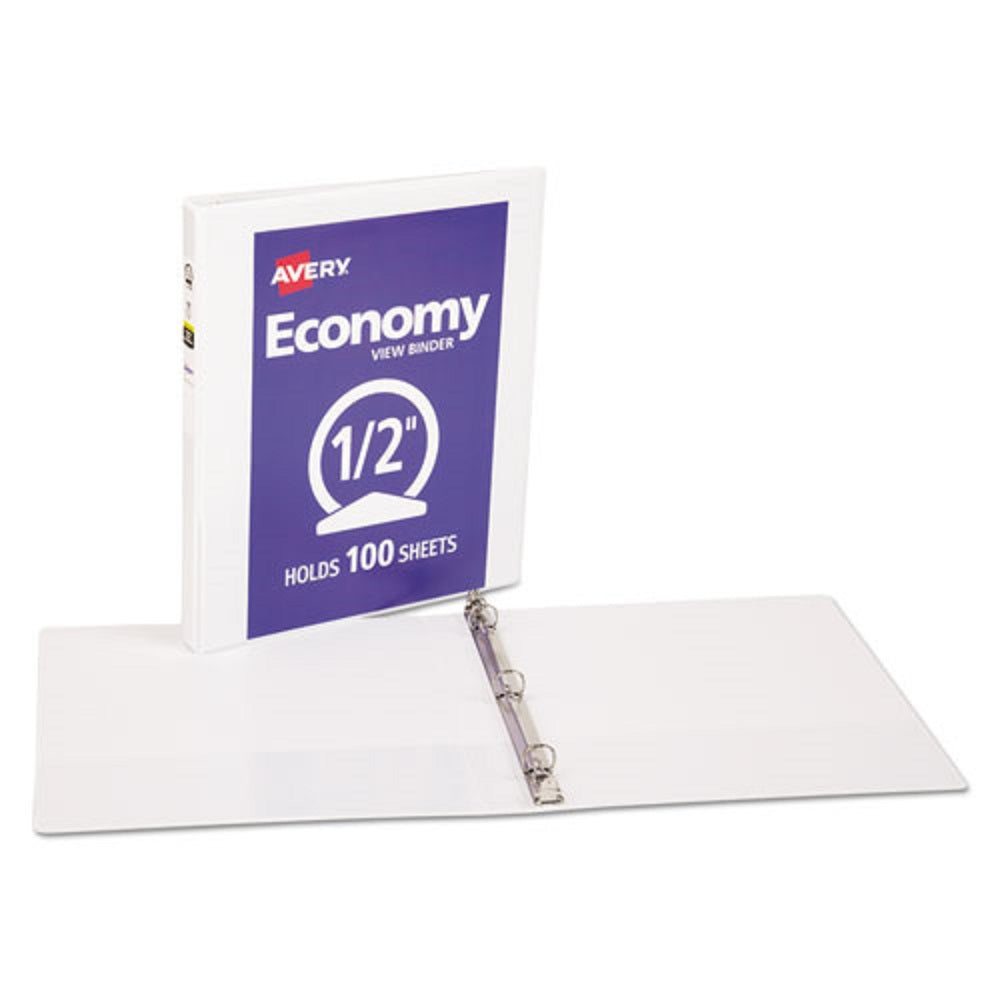 ECONOMY VIEW BINDER W/ ROUND RINGS - WHITE