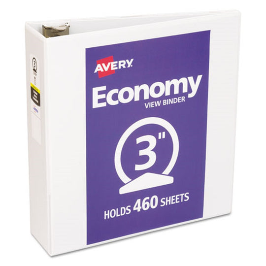 ECONOMY VIEW BINDER - 3 ROUND RINGS - WHITE