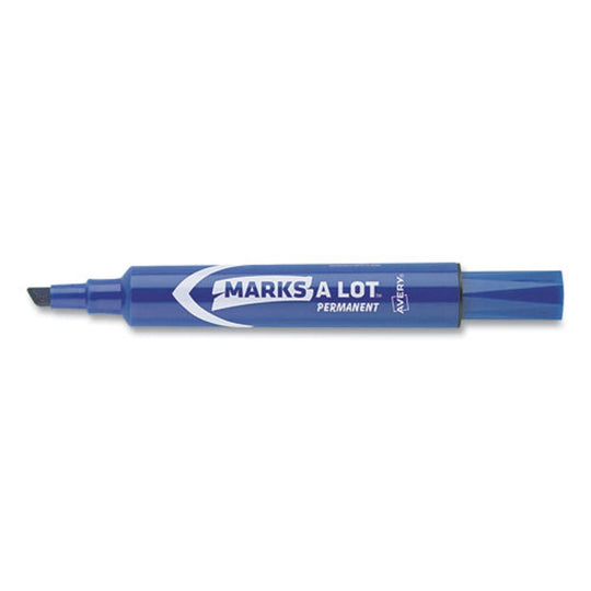 MARKS A LOT REGULAR DESK STYLE PERMANENT MARKER, CHISEL TIP - BLUE